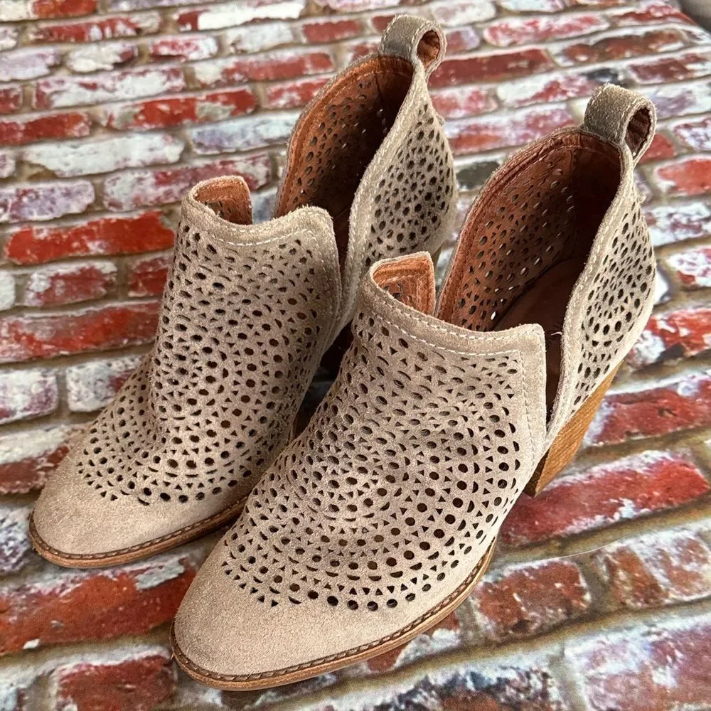 Jeffrey Campbell Taupe Cutout Ankle Booties